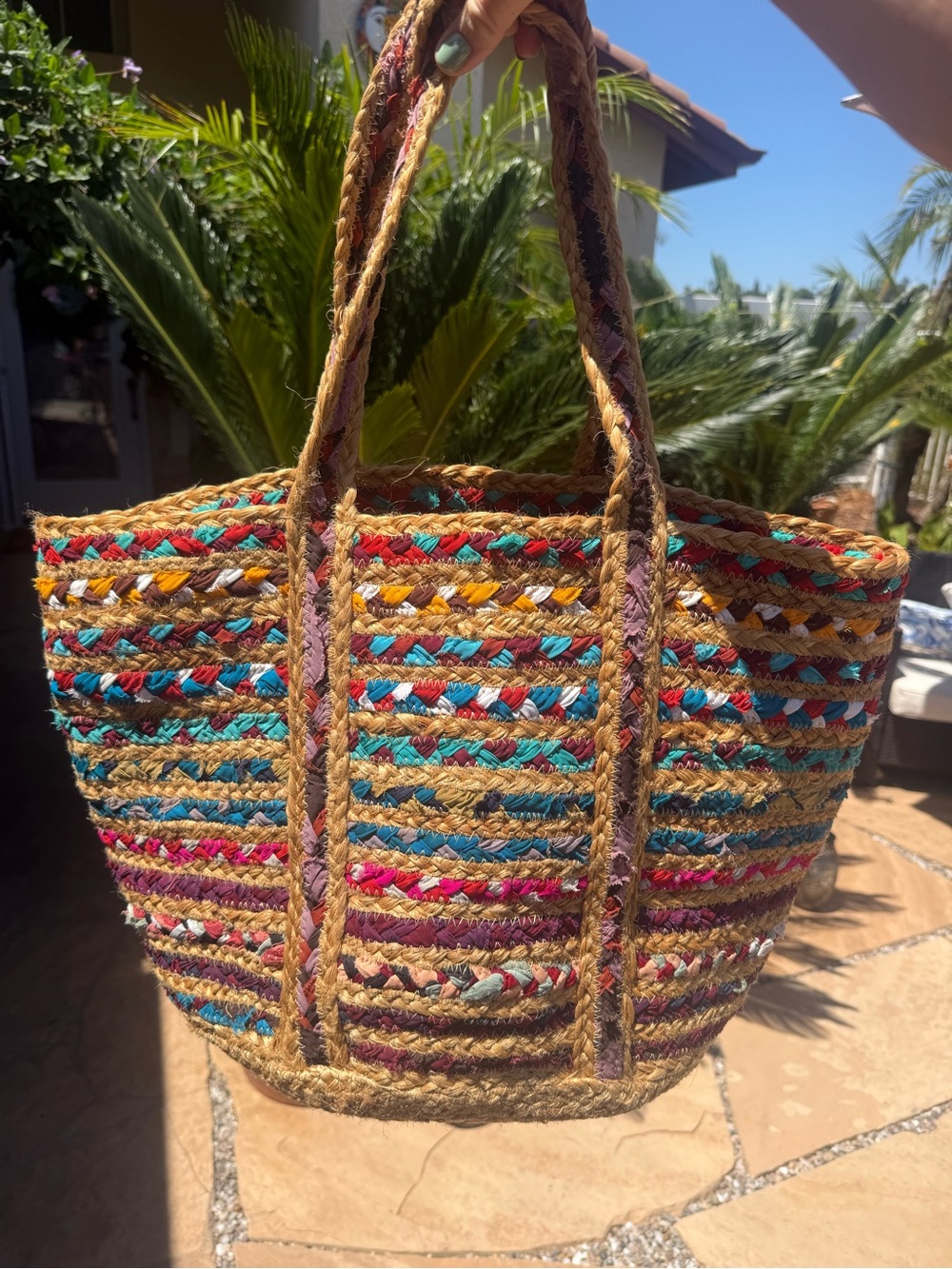 NWOT Shiraleah Mirabel Colorful Woven Beach Tote